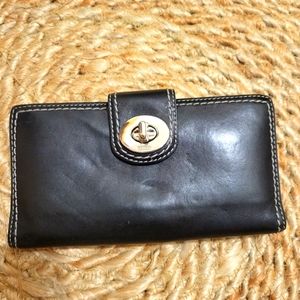 Authentic black leather coach wallet